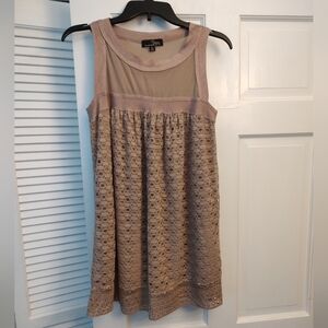 Sleeveless Top with Lace Overlay